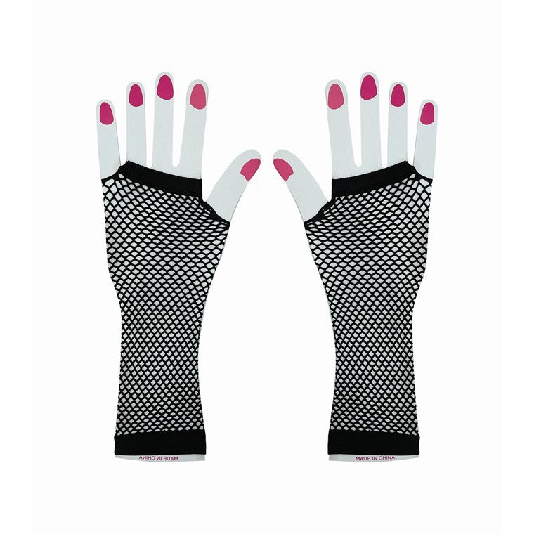 Party Fishnet Gloves, Black