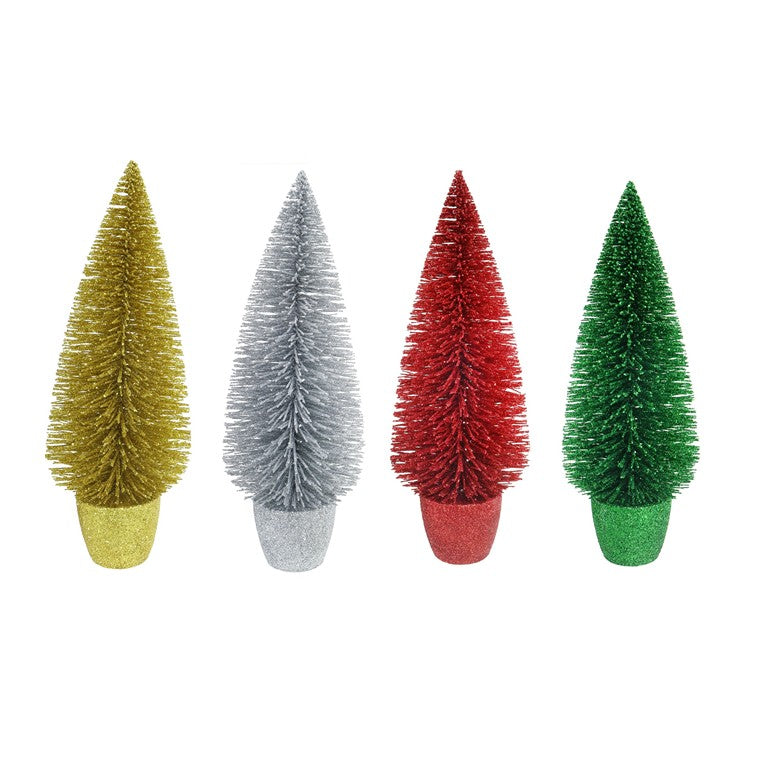 Potted Glitter Tree, Assorted
