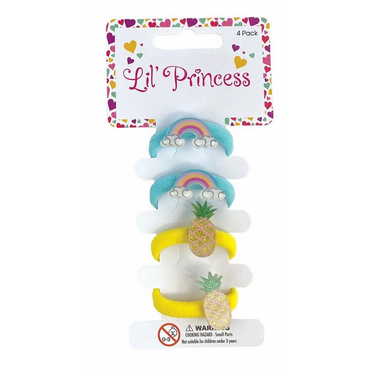 Little Princess Hair Elastic, Fruits, 4pk, 2 Asstd Designs