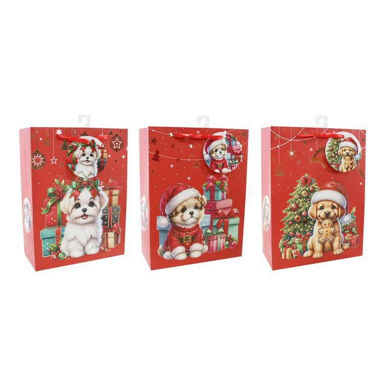 Giftbag Christmas Pets, Medium, Assorted