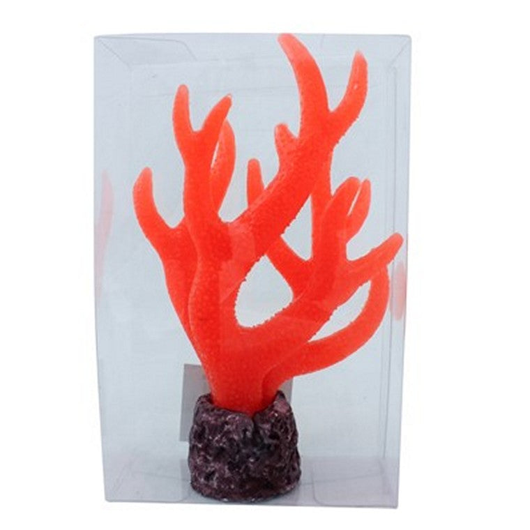 Fluro Coral Fish Aquarium Decoration, 15cm, Asstd Colours