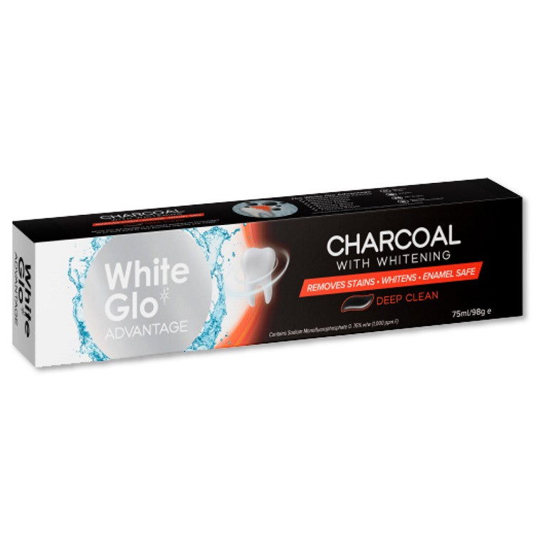 White Glo Charcoal Toothpaste Value Triple Pack, 98g