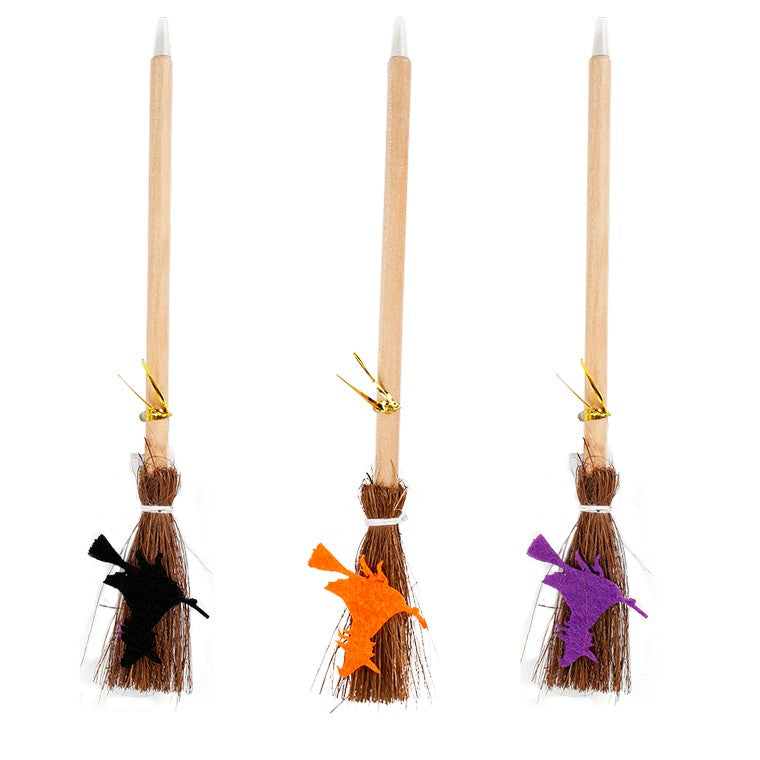 Novelty Witches Broom Pen, Asstd
