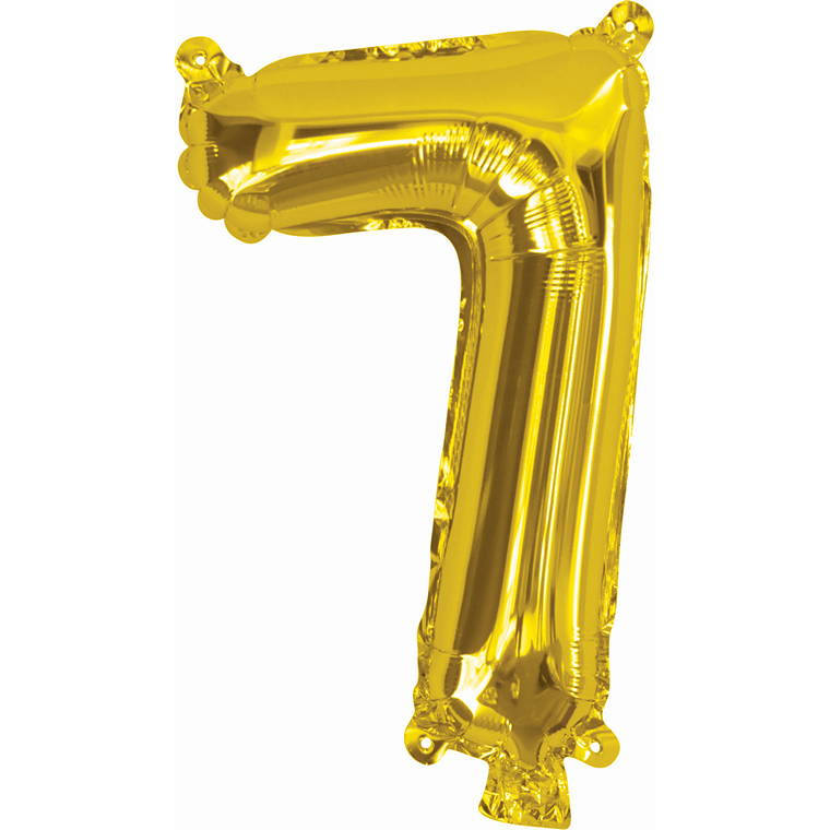 Gold Foil Balloon, 35cm, Number 7
