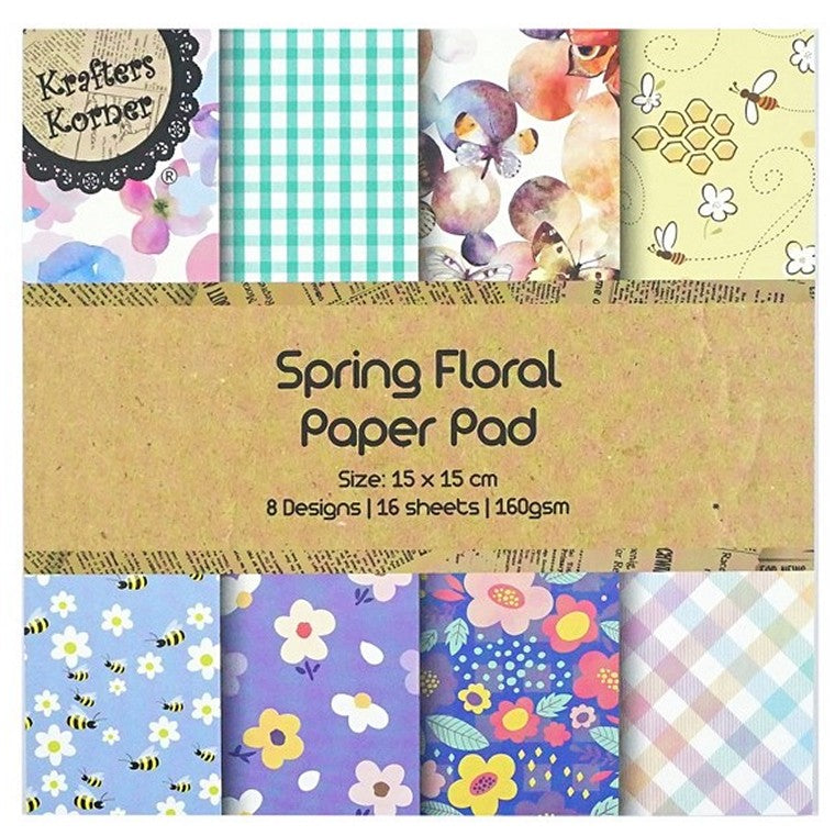 Spring Floral Paper Pad, 16pce, 2 Asstd Designs