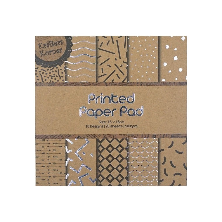 Paper Pad w/ Foil Prints, 20pce