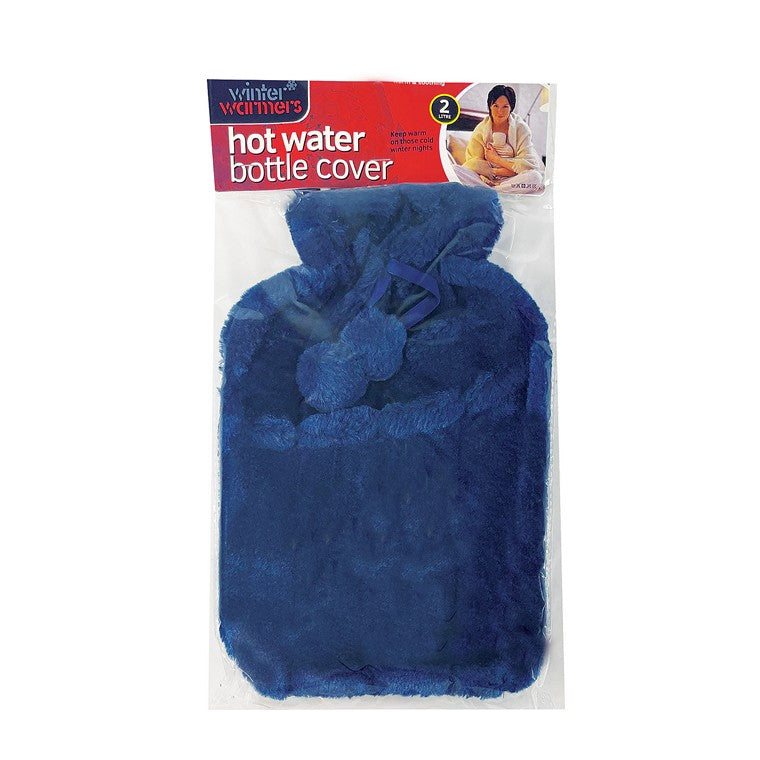 Hot Water Bottle Plush Cover, 3 Asstd Colours