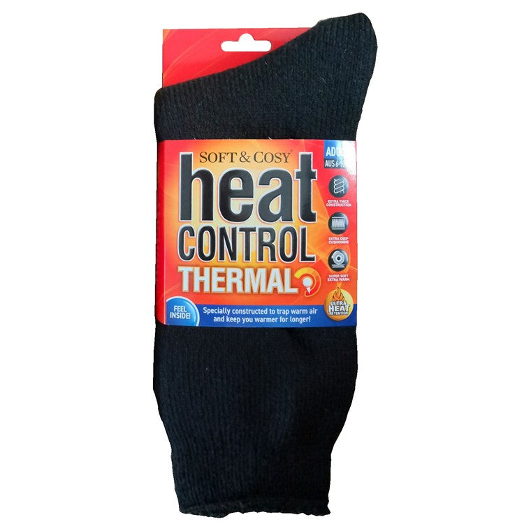 Mens Premium Heat Control Socks, Black