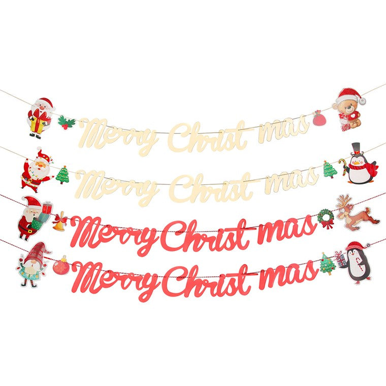 Foil Glitter Christmas Bunting, Assorted, 230cm