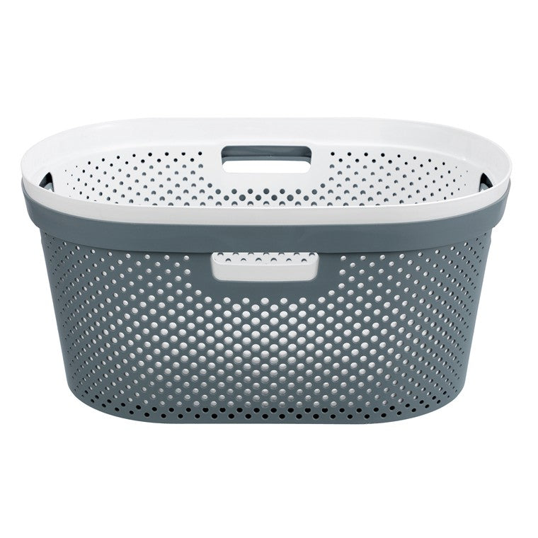 Hudson Laundry Basket, 40L, Asstd