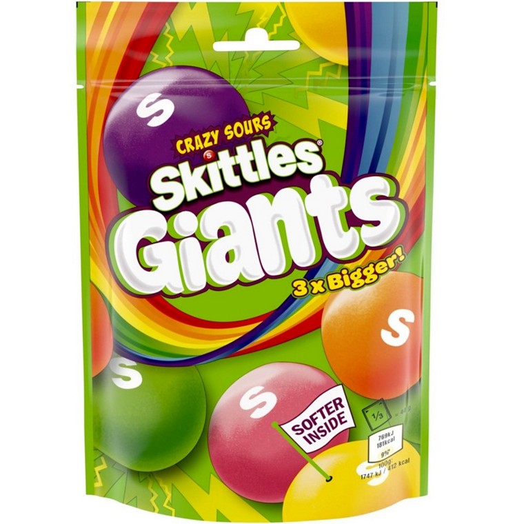 Skittles Giants Sours Pouch, 141g