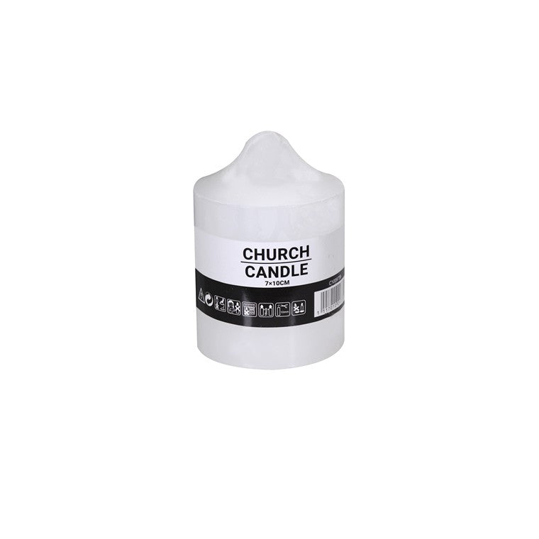 Church Candle, White, Medium