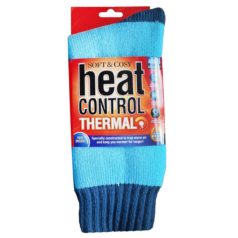 Kids Premium Heat Control Socks, Blue w/ Navy