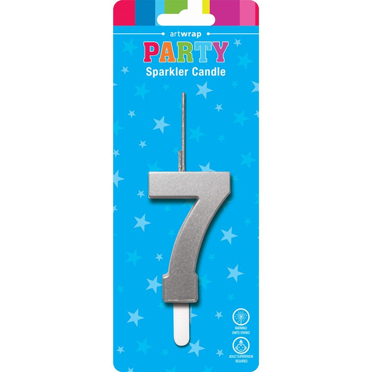 Sparkler Candle, Silver, 7