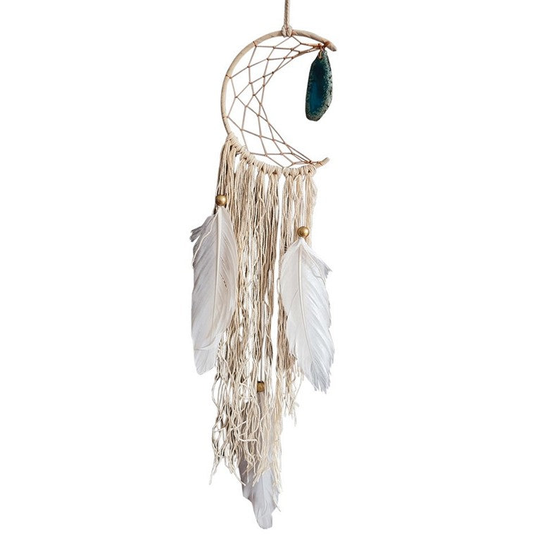 Half Moon Dream Catcher w/ Gem, 11cm, Asstd
