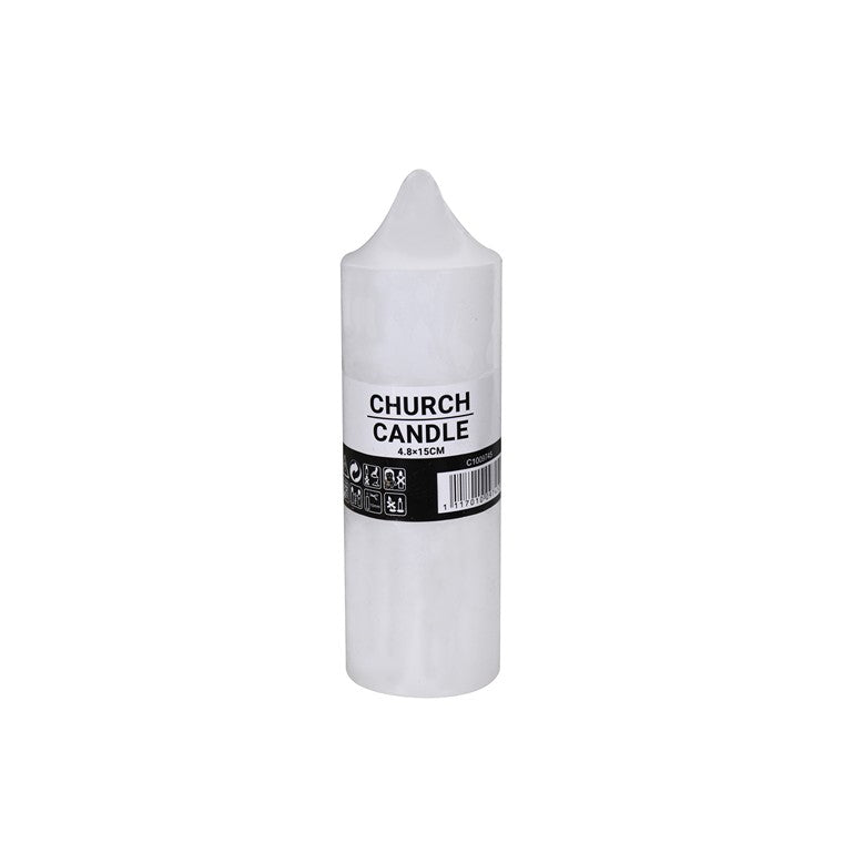 Church Candle Slim, Cream, Medium