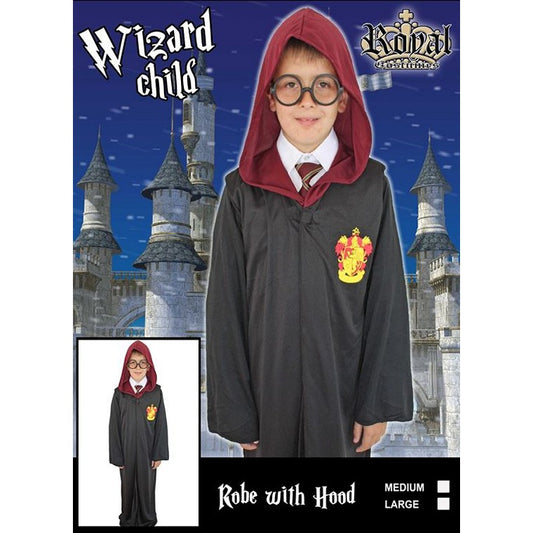 Wizard Robe With Hood Costume, Large