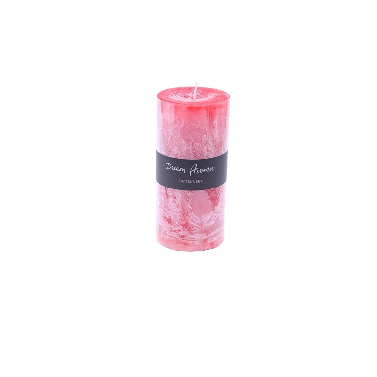 Pillar Candle, Red Sunset, Large