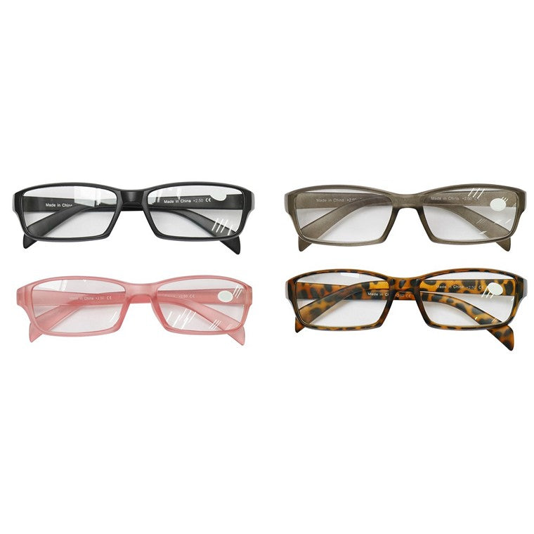 Reading Glasses Matt Frame +3.00, 4 Asstd Colours