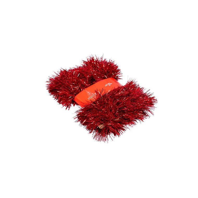 Christmas Tinsel Plush Red, 4m