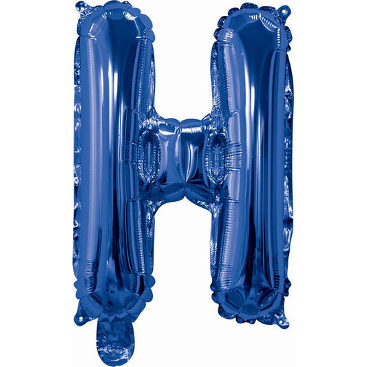 Blue Foil Balloon, 35cm, Letter H