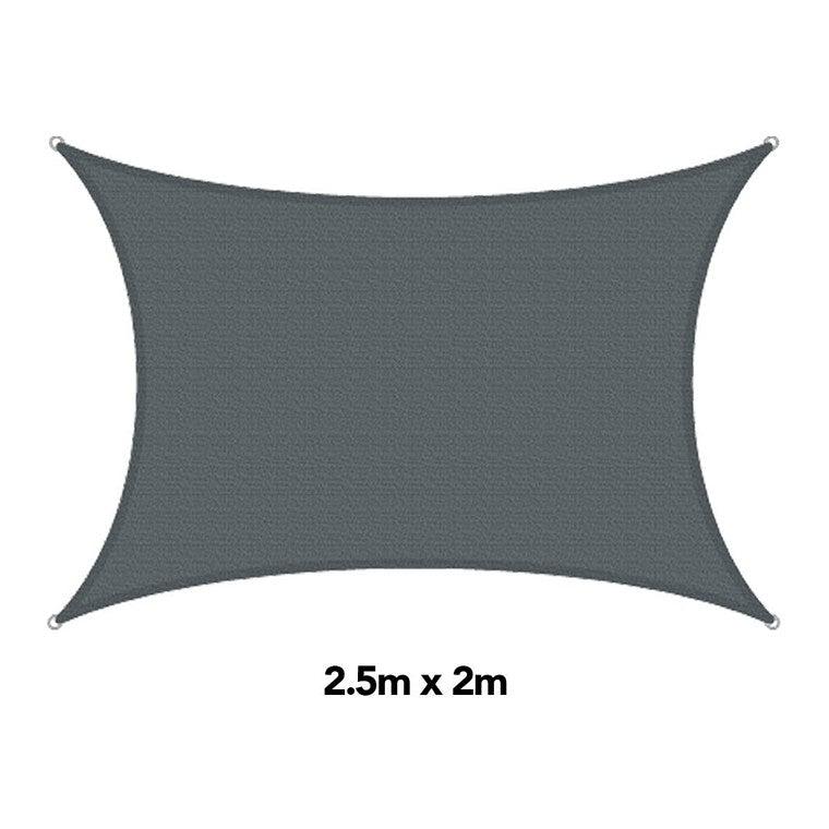 H&G Shade Sail Rectangle Silver, 2.5x2m
