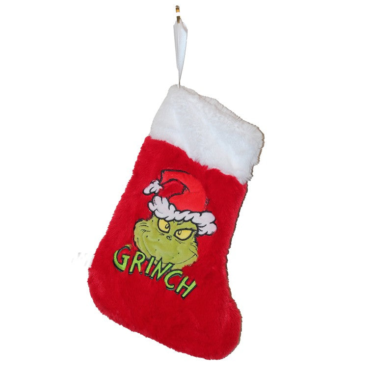 Red Grinch Stocking, 14"