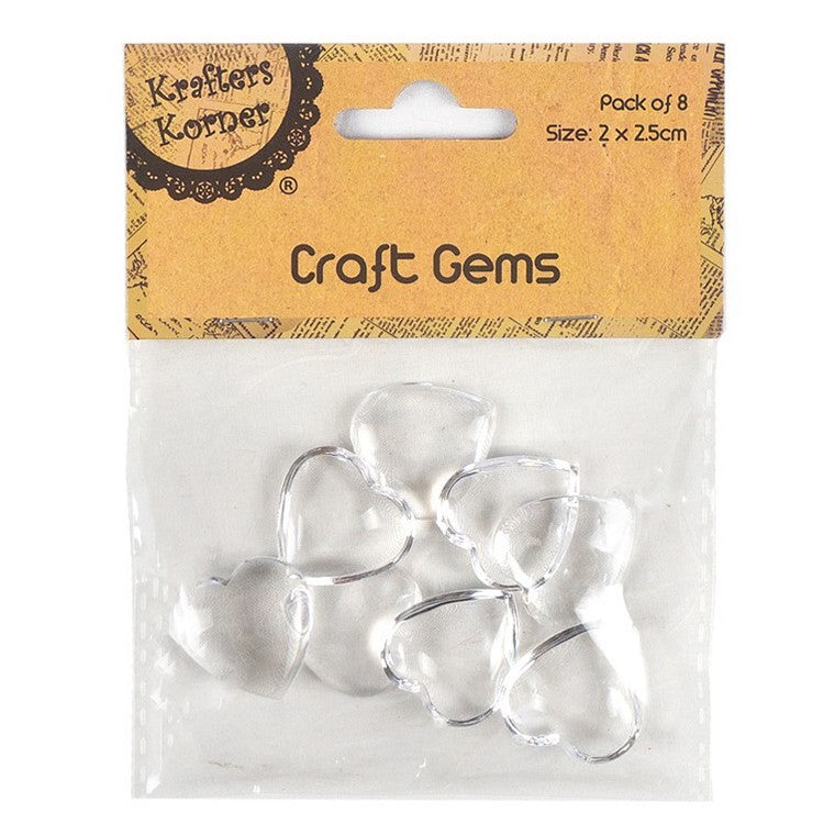 Clear Heart Gems, 8pk
