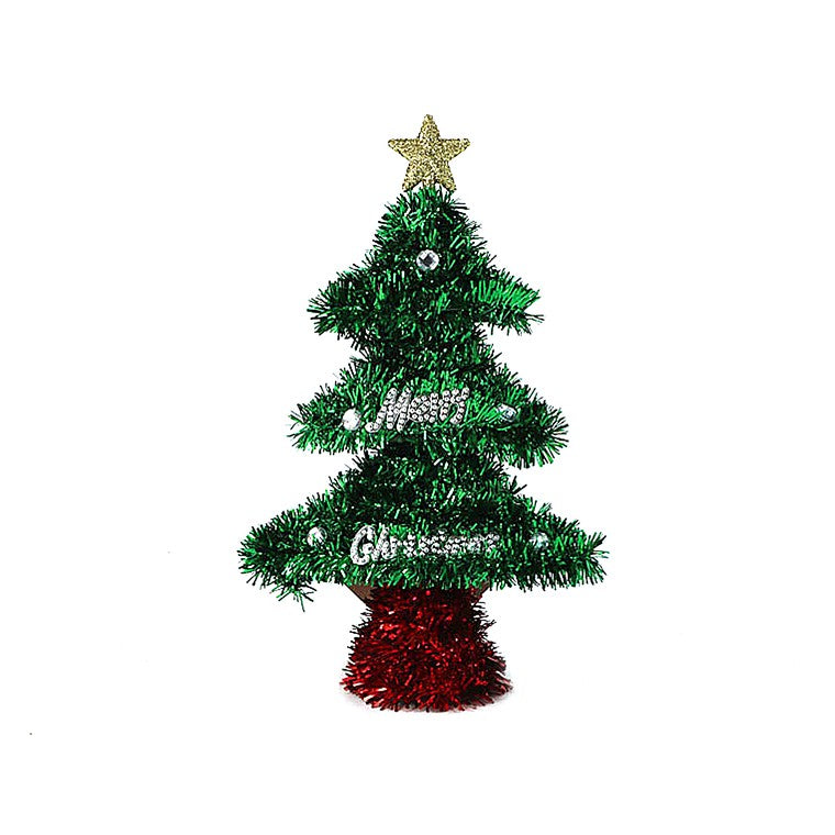 Christmas Tinsel Decoration, Tree, 20cm