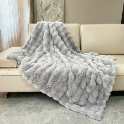 Bubble Faux Fur Blanket, Asstd
