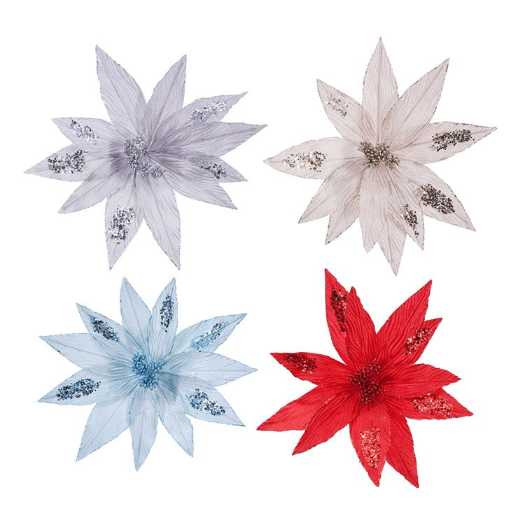 Elegant Poinsettia Stem, XL, Assorted