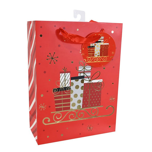 Christmas Giftbag, Foil, Medium, Assorted