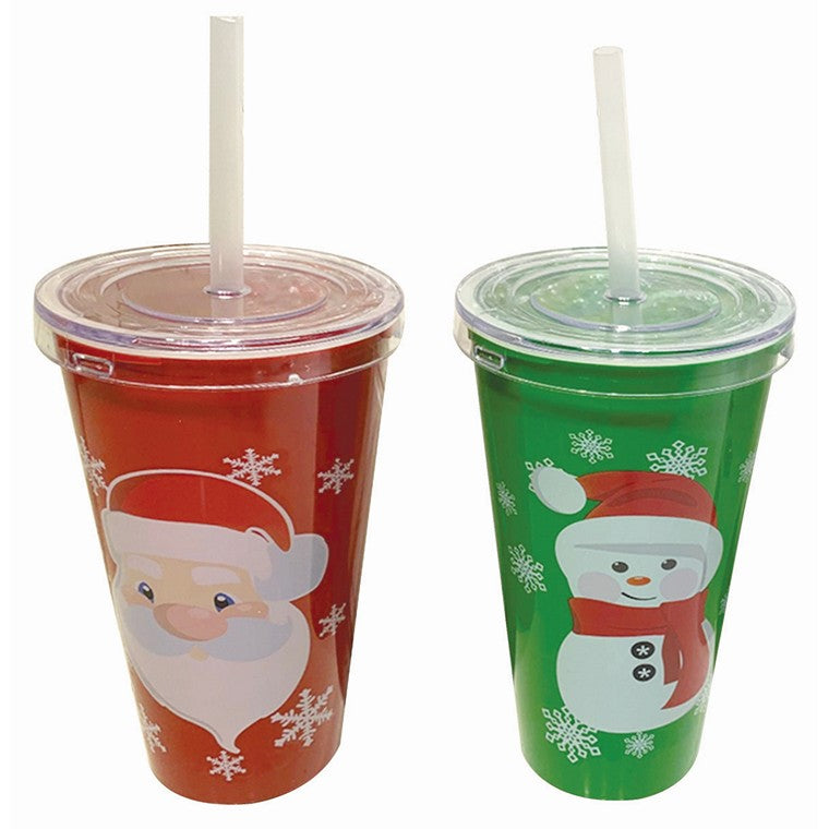 Christmas Tumbler w/ Straw, 400ml