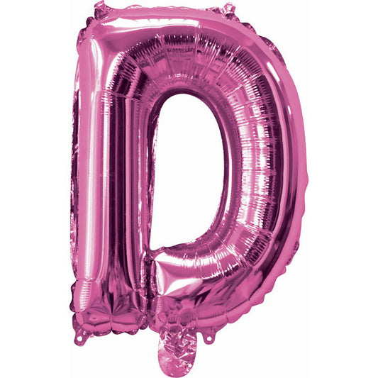 Pink Foil Balloon, 35cm, Letter D