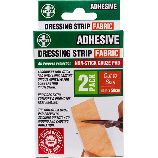 Adhesive Fabric Dressing Strip, 2pk