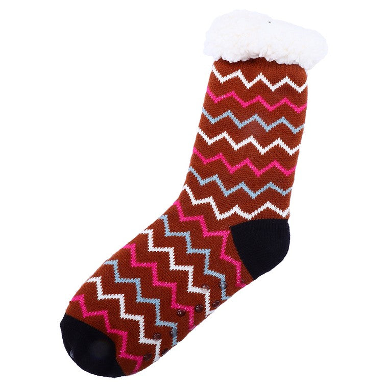 Heat Insulate Bed Sock, Zig Zag, Asstd