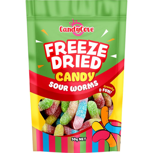 Candy Cove Freeze Dried Candy Sour Worms, 50g