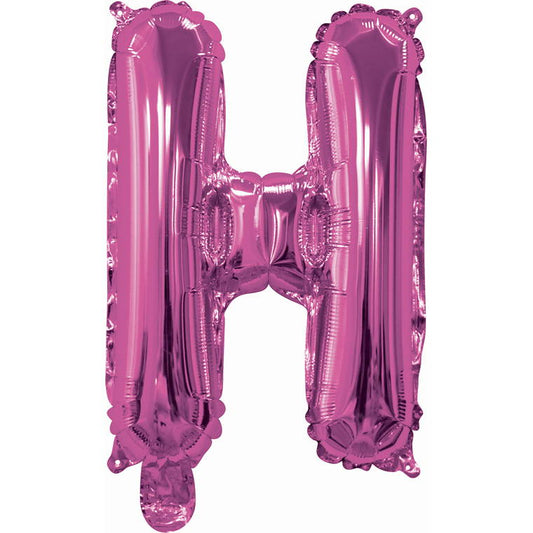 Pink Foil Balloon, 35cm, Letter H
