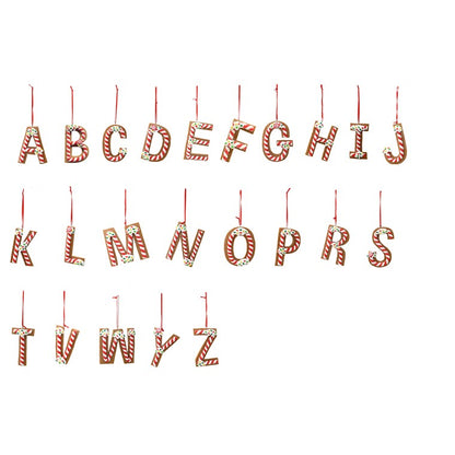 Hanging Gingerbread Alphabet Decoration, Assorted