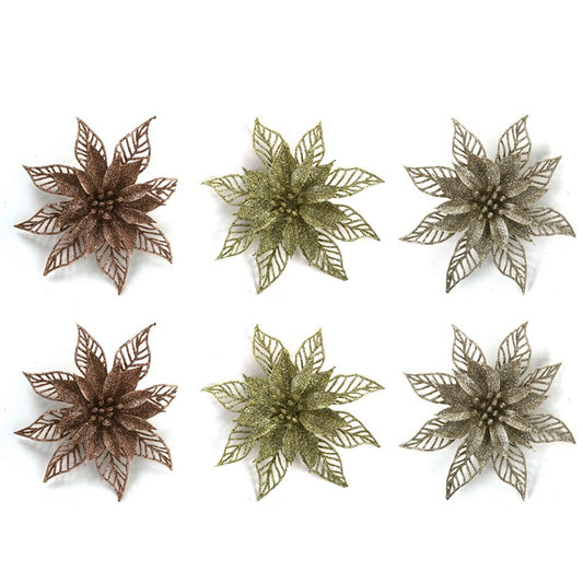 Glitter Flower, 2pk, 15cm, Assorted