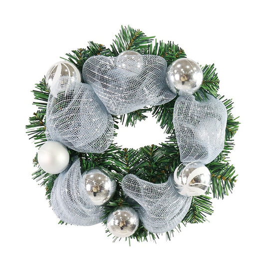 Bauble Pine Wreath, 36cm, Assorted