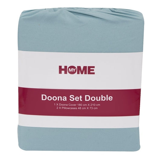 My Home Microfibre Doona Set, Double, Blue Haze