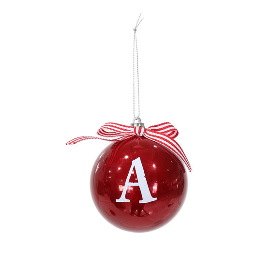 Glossy Alphabet Bauble, 8cm, Assorted