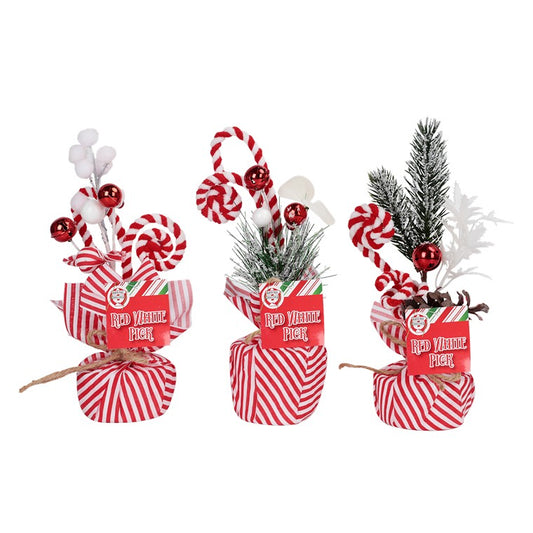 Red White Table Pot, 24cm