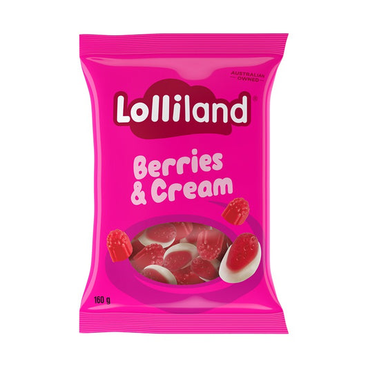 Lolliland Berries & Cream w/ Raspberry, 160g