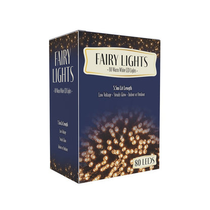 Fairy Lights, 80 LED,  3 Assorted