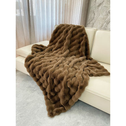 Bubble Faux Fur Blanket, Asstd