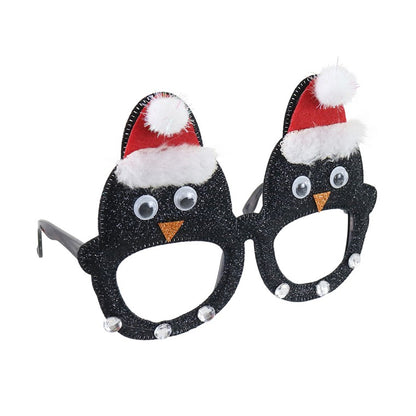 Christmas  Novelty Glasses w/ Sequins, Assorted