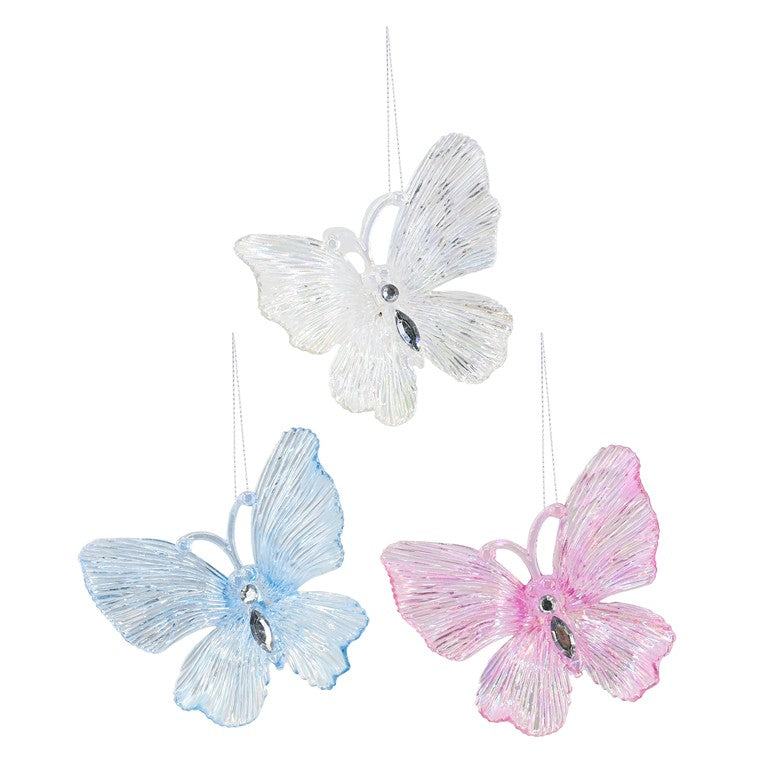 Hanging Iridescent Butterfly, 11cm, Assorted