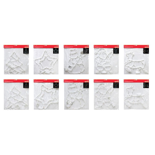 Christmas Light Window Silhouette, 5 Assorted Designs